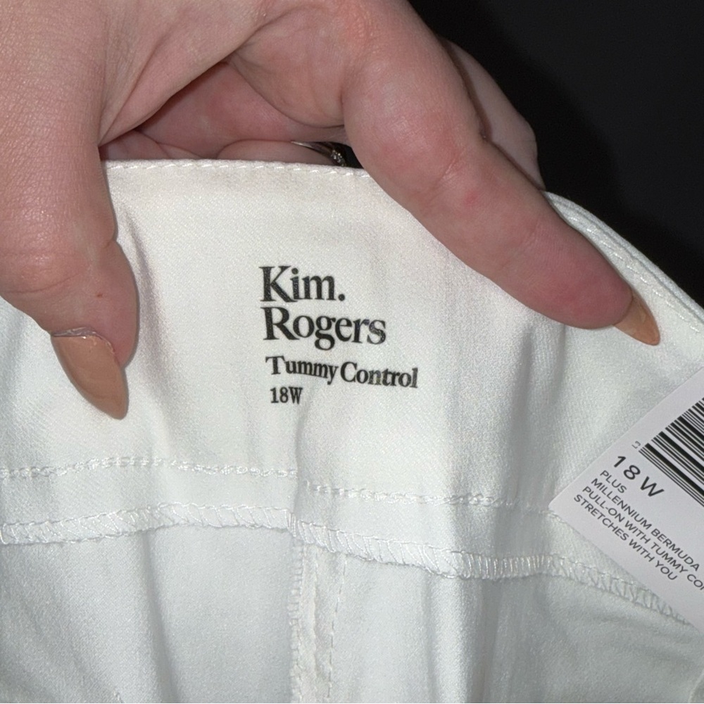 Kim Rogers White Millennium Bermuda Shorts w/ Tummy Control | Size 18W | NWT - Picture 7 of 7